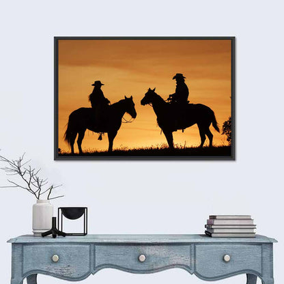 Horse Riders at Sunset Wall Art
