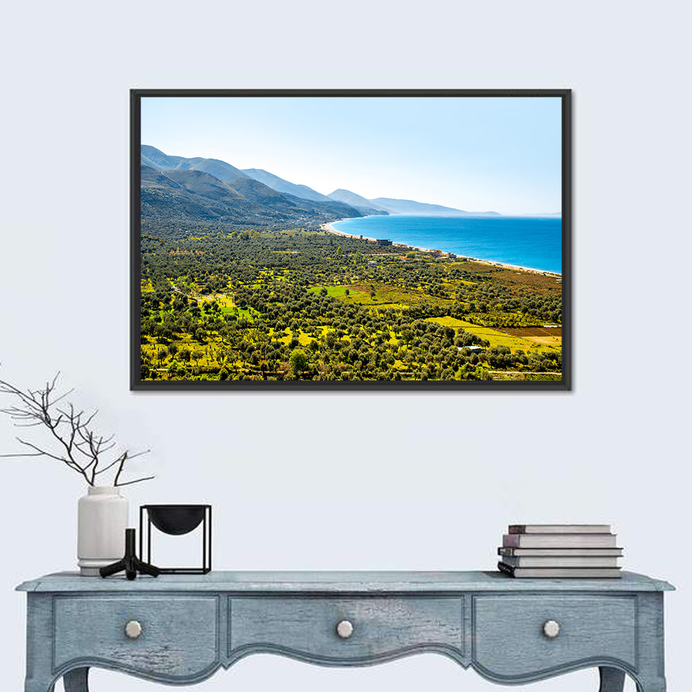 Borsh Coastline, Albania Wall Art in a room, landscape