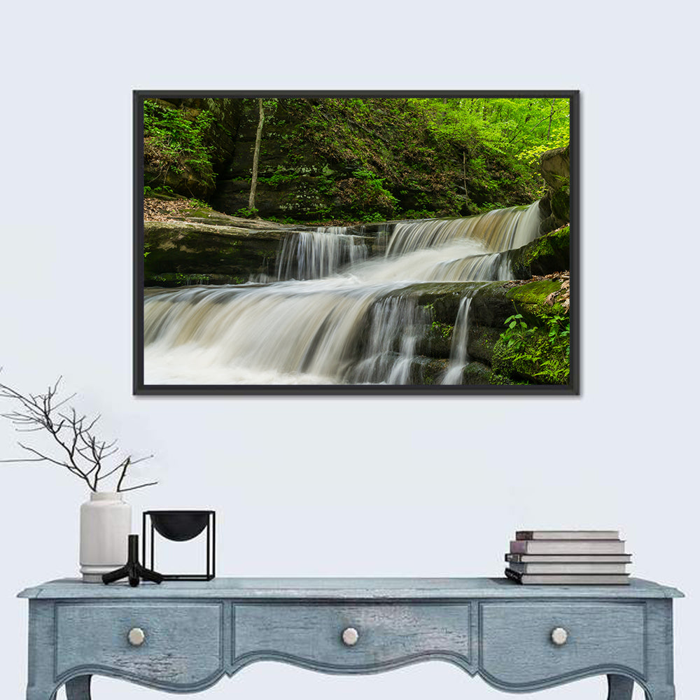 Matthiessen Forest Cascade Wall Art in a room, landscape