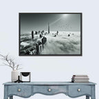 Burj Khalifa Rising Through Morning Fog Wall Art