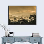 Bronze Morning Mist Over Hills Wall Art