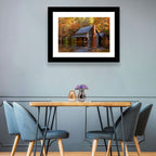 Autumn Flooded Log Cabin Wall Art