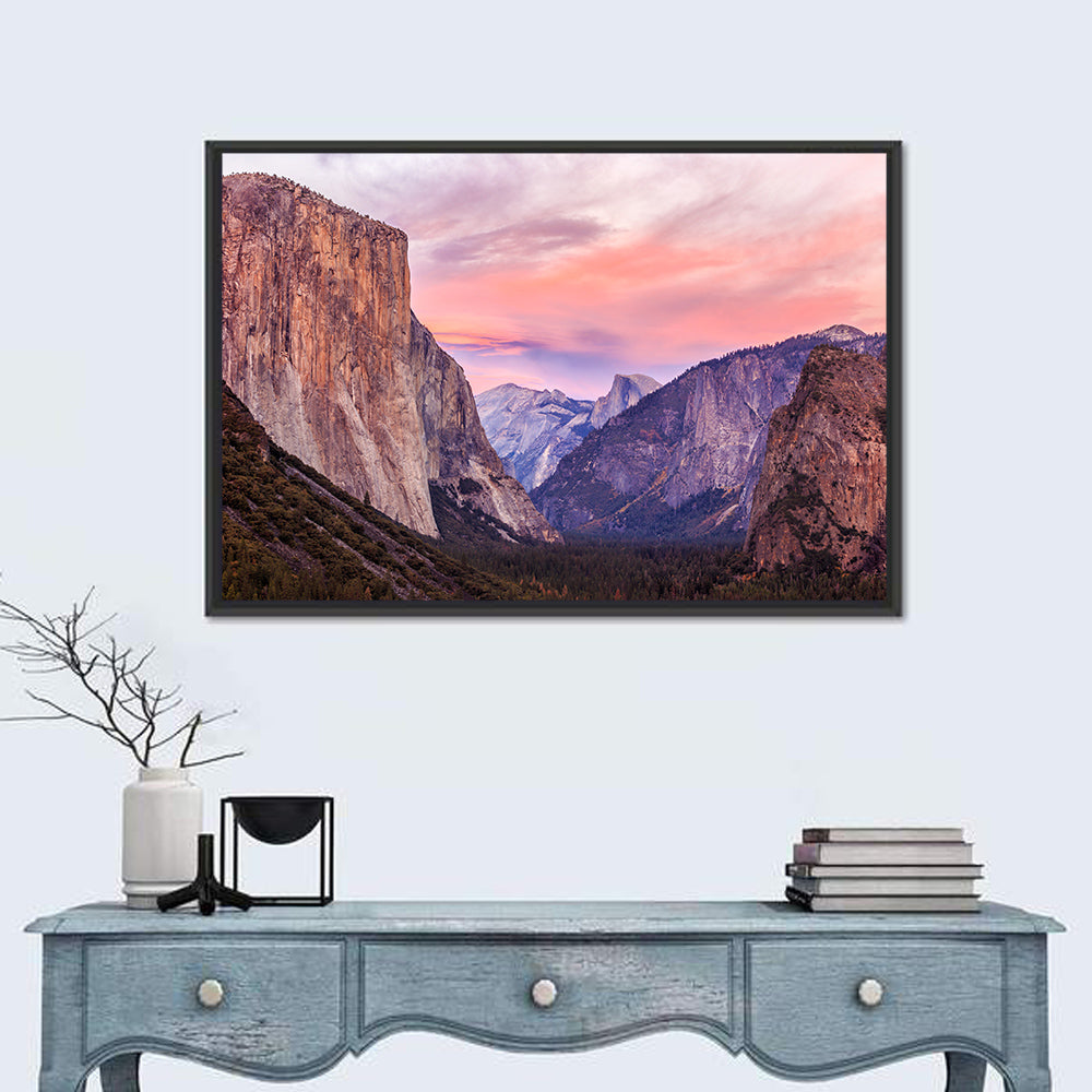 El Capitan at Tunnel View Wall Art in a room, landscape