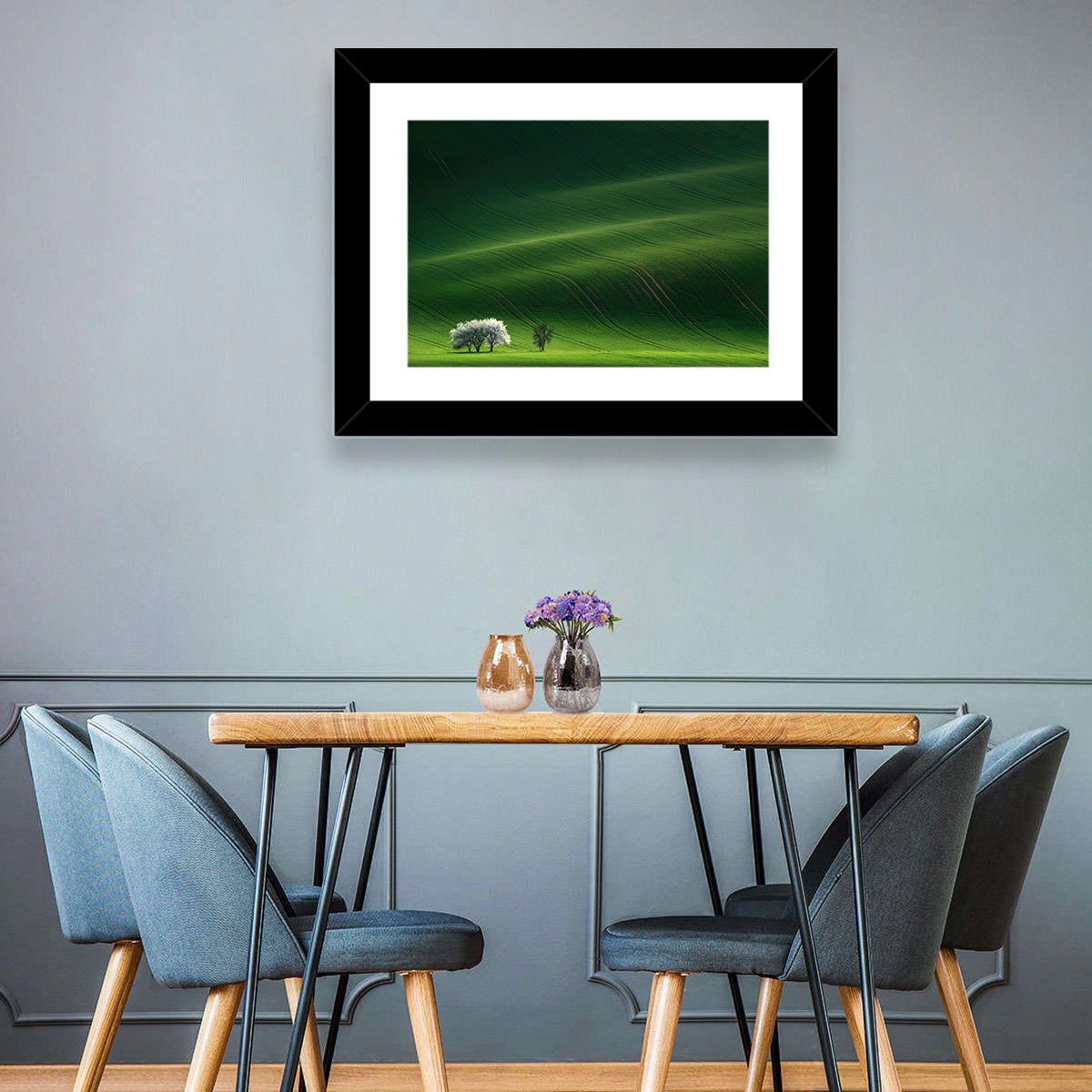 Emerald Hills with Blossoming Tree Wall Art