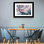 Snowy Lake Morning Mist Wall Art