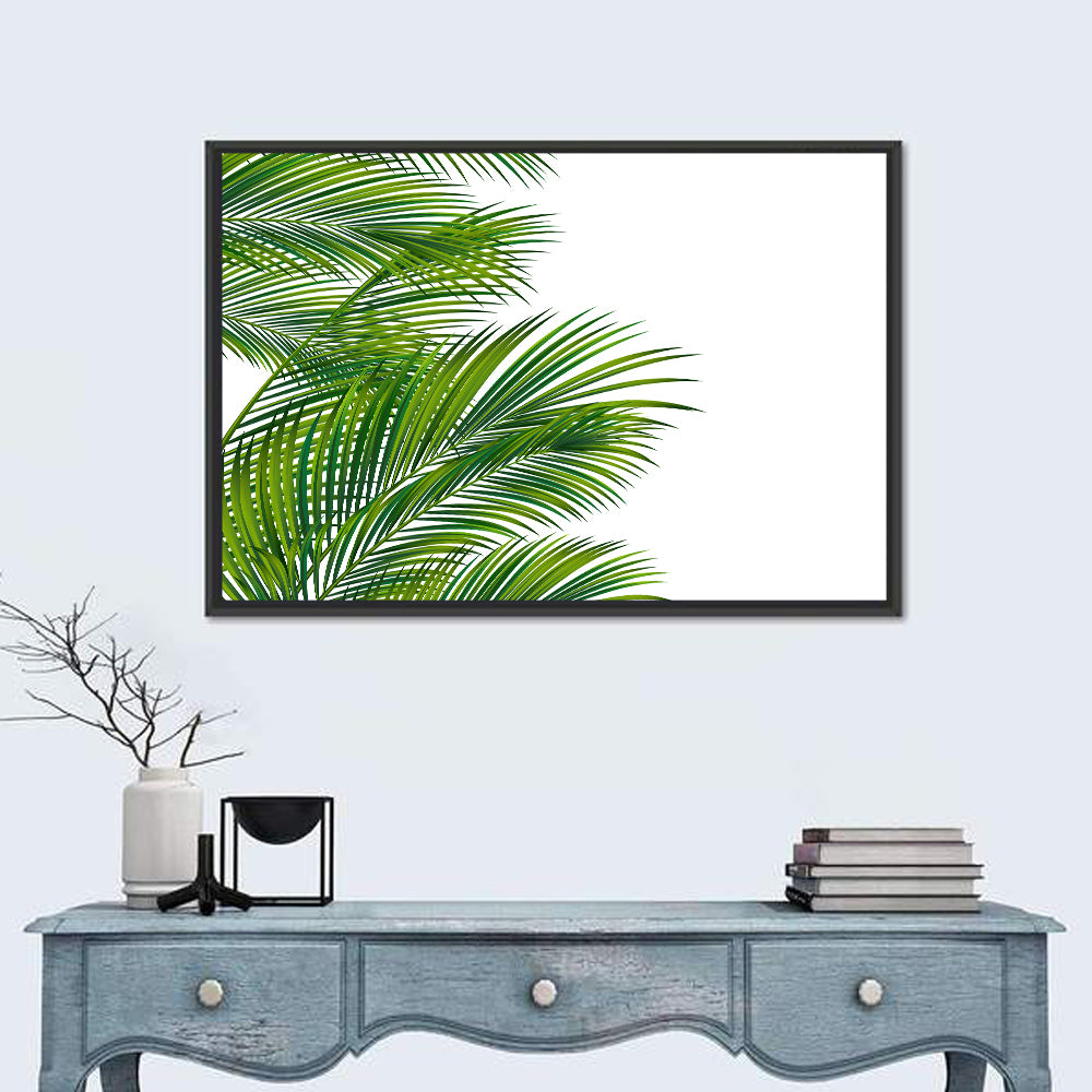 Asymmetrical Palm Fronds Wall Art in a room, landscape