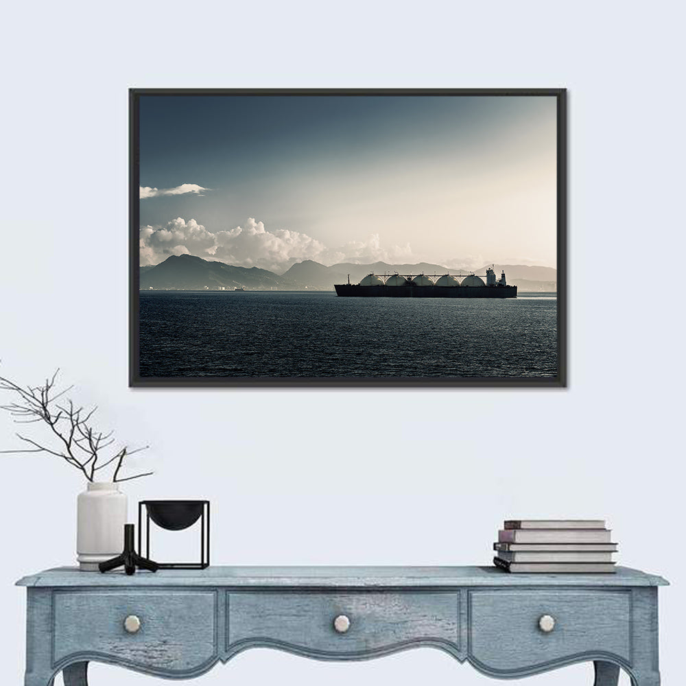 Lng Tanker at Sea Wall Art in a room, landscape