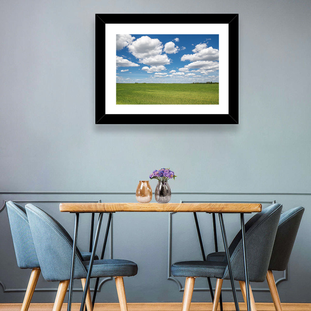 Cloud Filled Sky Over Meadow Wall Art