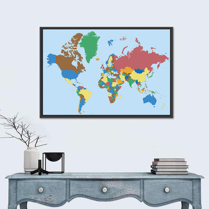 Colored World Map Wall Art