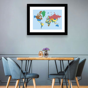 Colored World Map Wall Art