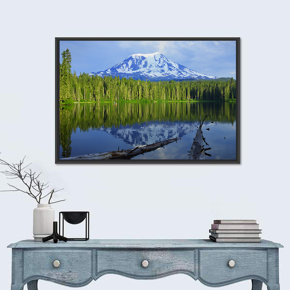 Mount Adams Reflection at Takhlakh Lake Wall Art in a room, landscape