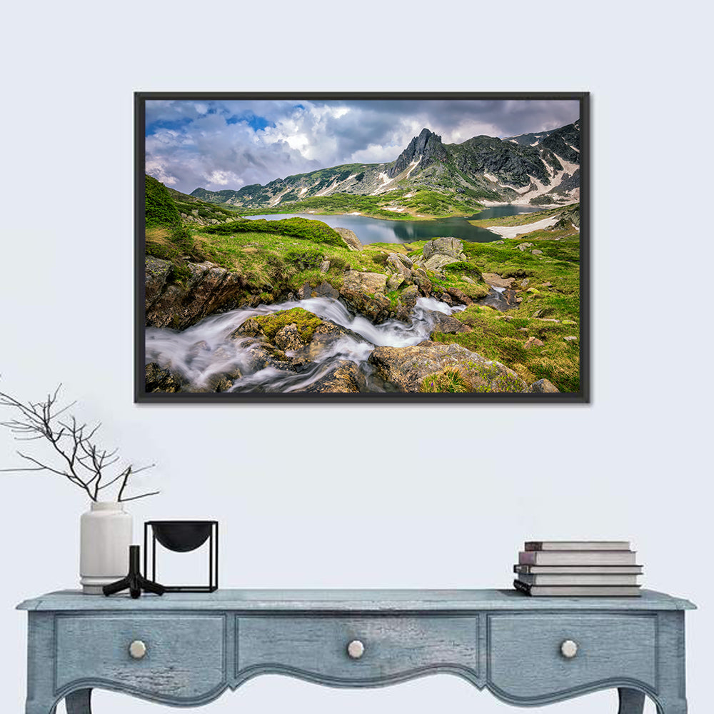 Seven Rila Lakes View Wall Art in a room, landscape
