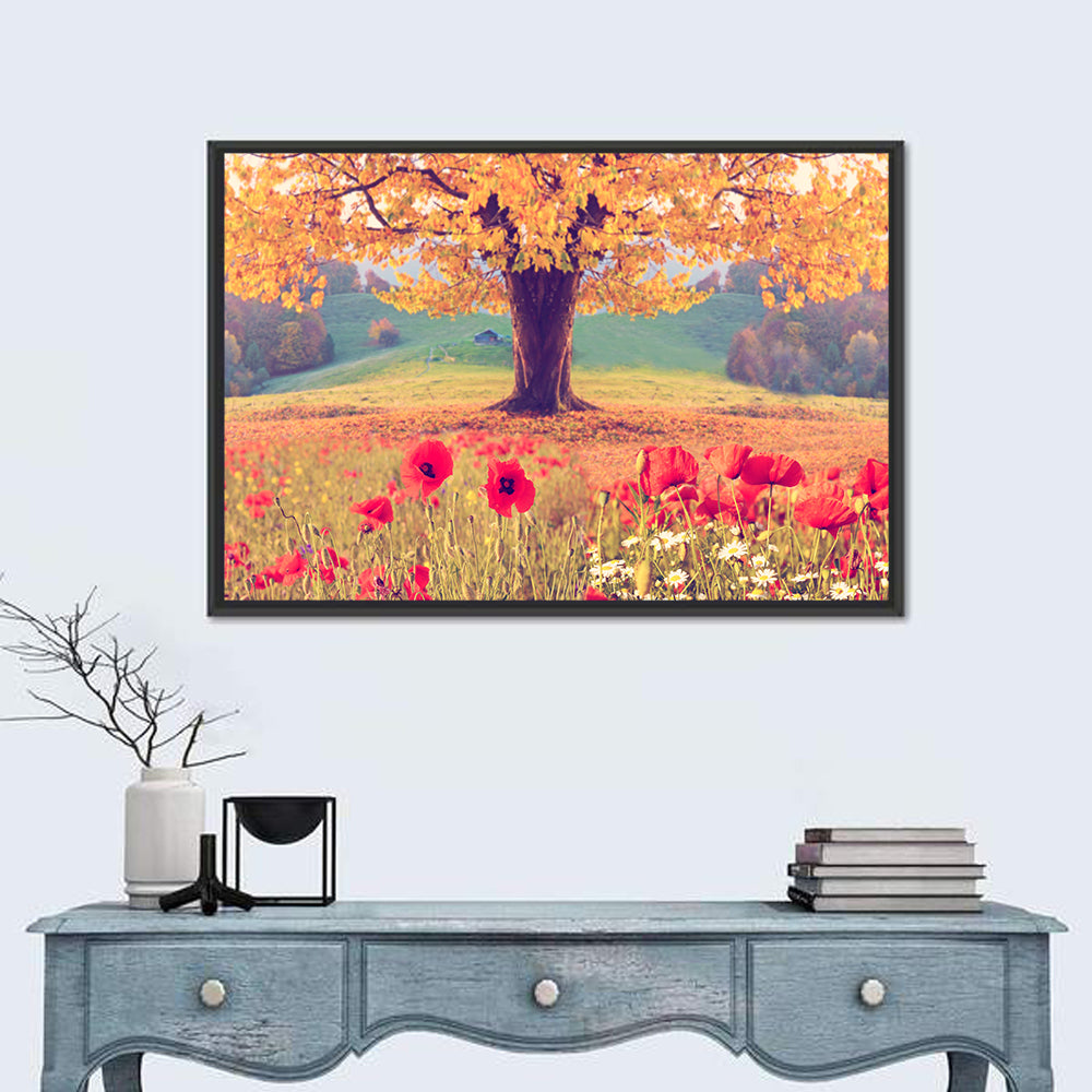 Big Tree & Poppy Floral Wall Art