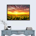 Golden Hour Sunflower Field Wall Art