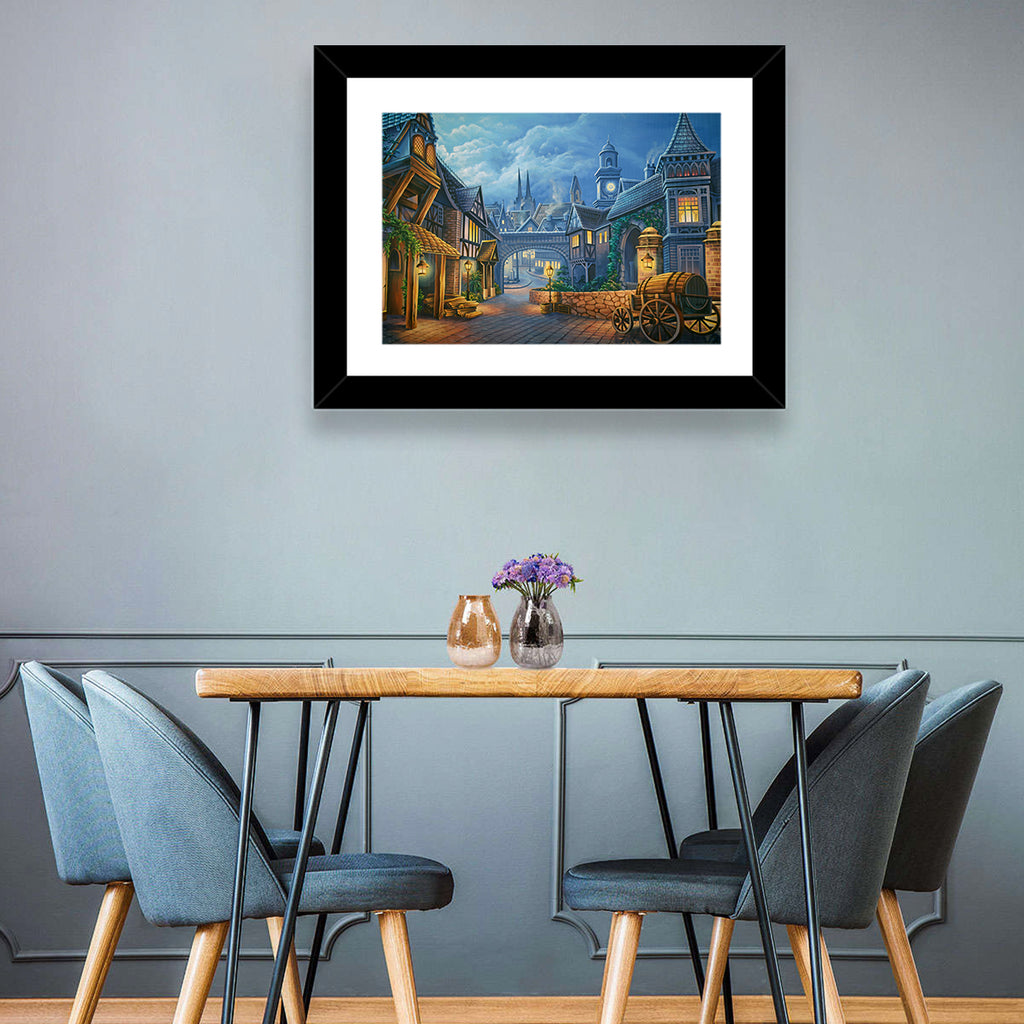 Victorian London Cobblestone Street Wall Art