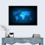 Binary Grid World Map Wall Art