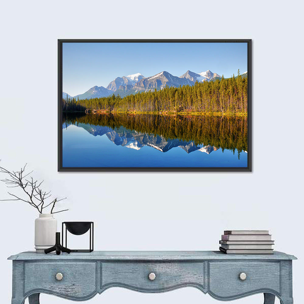 Herbert Lake Reflection Wall Art in a room, landscape