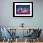 Lone Tree Under Nebula Sky Wall Art