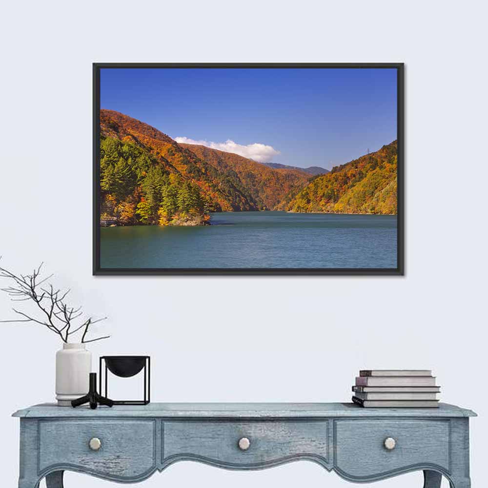 Autumn at Azusa Lake Wall Art in a room, landscape