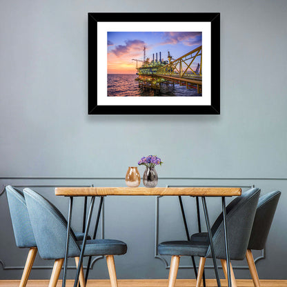 Ocean Oil Rig Wall Art