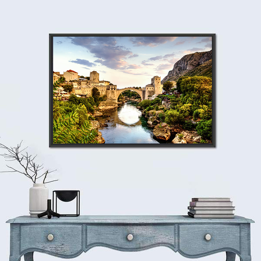 Stari Most Bridge, Mostar Wall Art in a room, landscape