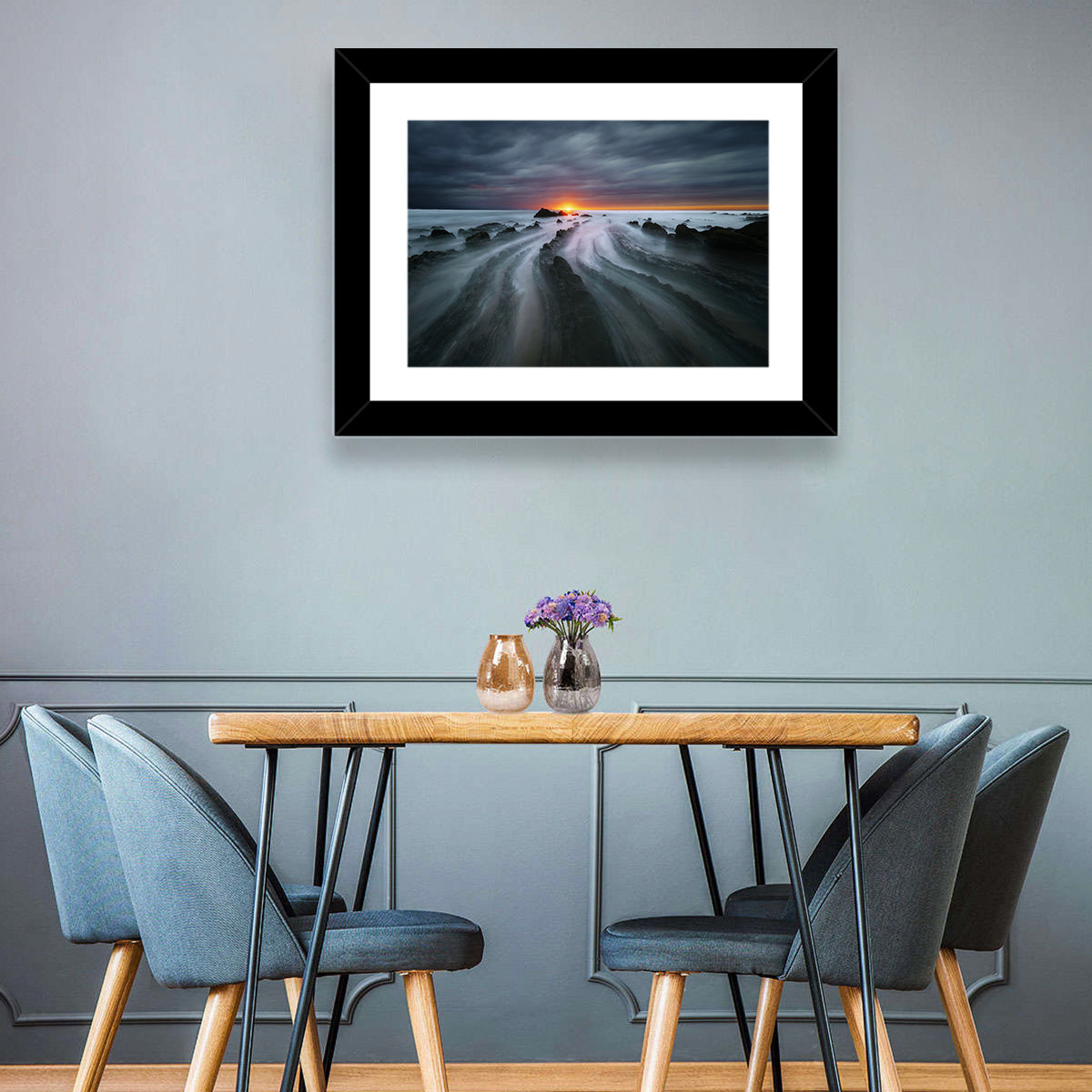 Barrika Beach Dusk Wall Art