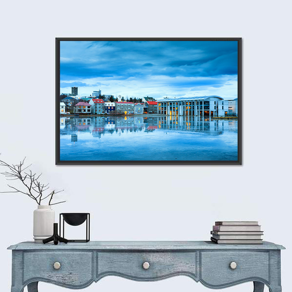 Reykjavik City Hall at Blue Hour Wall Art