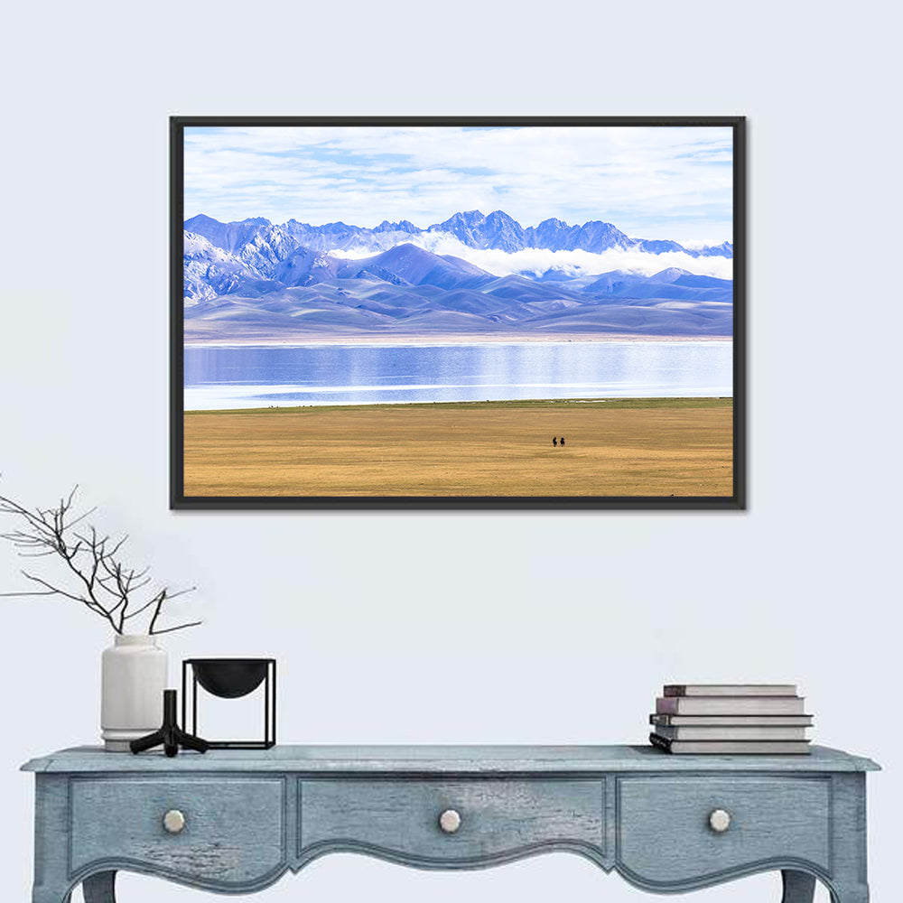 Song Kul Lake Silhouettes Wall Art in a room, landscape