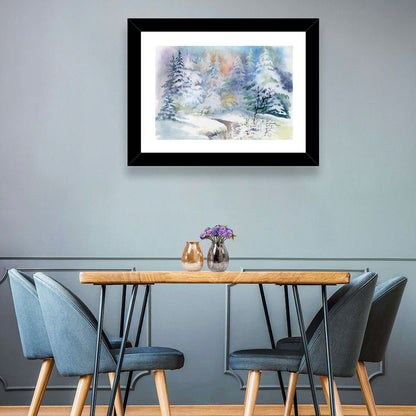 Winter Snow Watercolor Wall Art