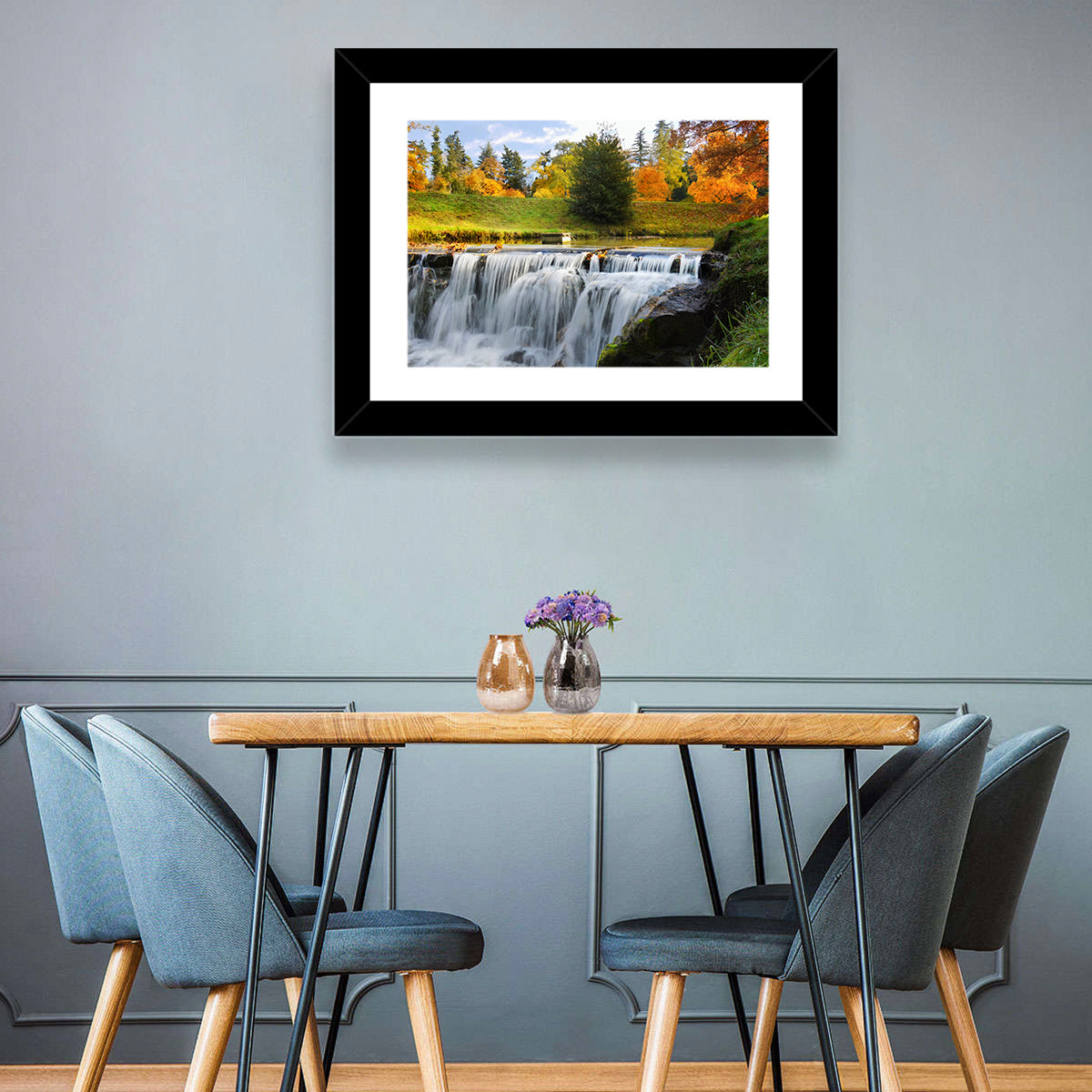 Autumn Forest Waterfall Wall Art