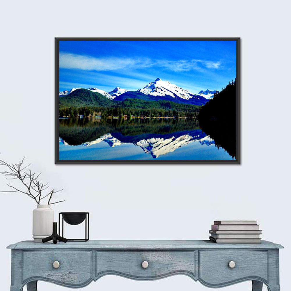 Juneau Mountains Reflection Wall Art in a room, landscape