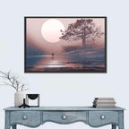 Couple Under Supermoon Wall Art