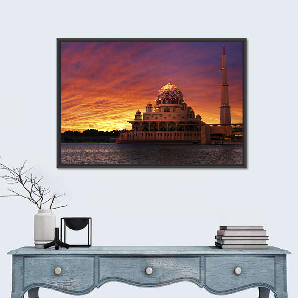 Putra Mosque at Sunset Wall Art in a room, landscape