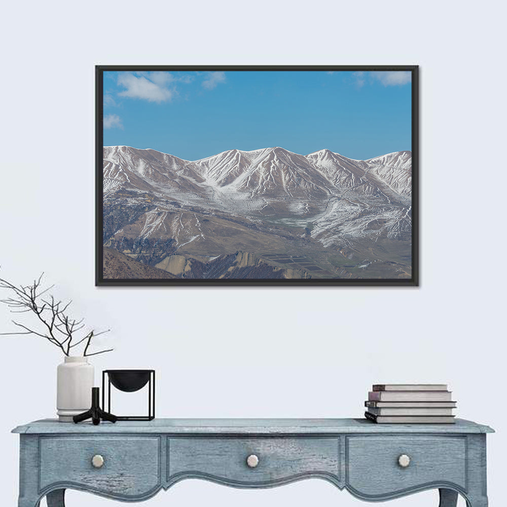 Qusar Mountains Wall Art in a room, landscape