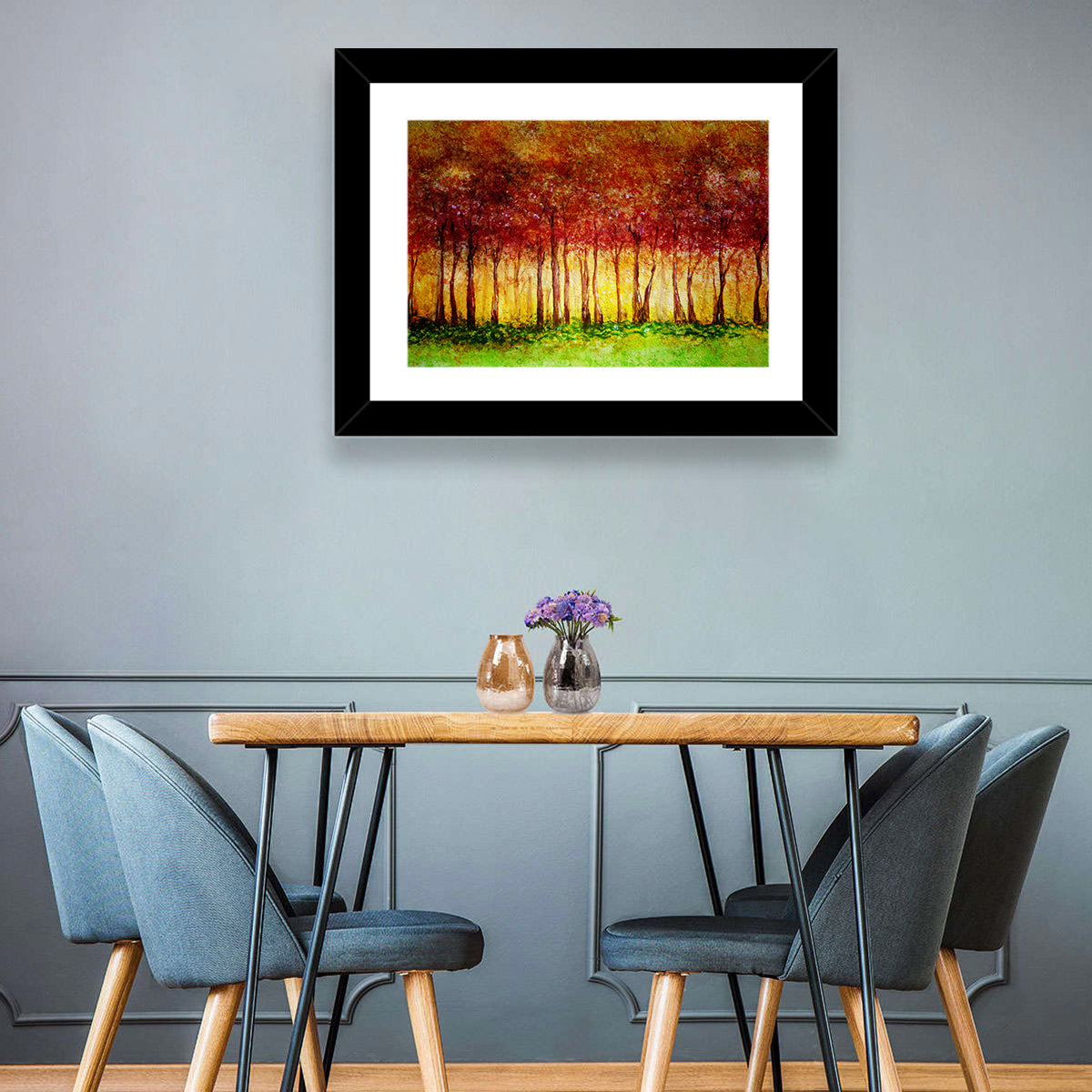 Trees Row Abstract Wall Art