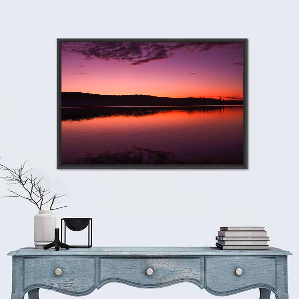 Sunset Over Algonquin Lake Wall Art in a room, landscape