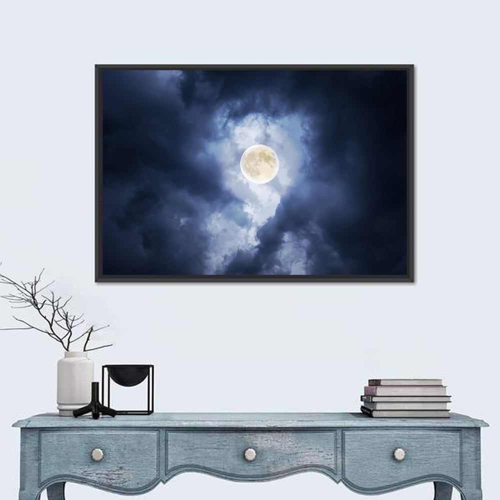 Supermoon Through Storm Clouds Wall Art