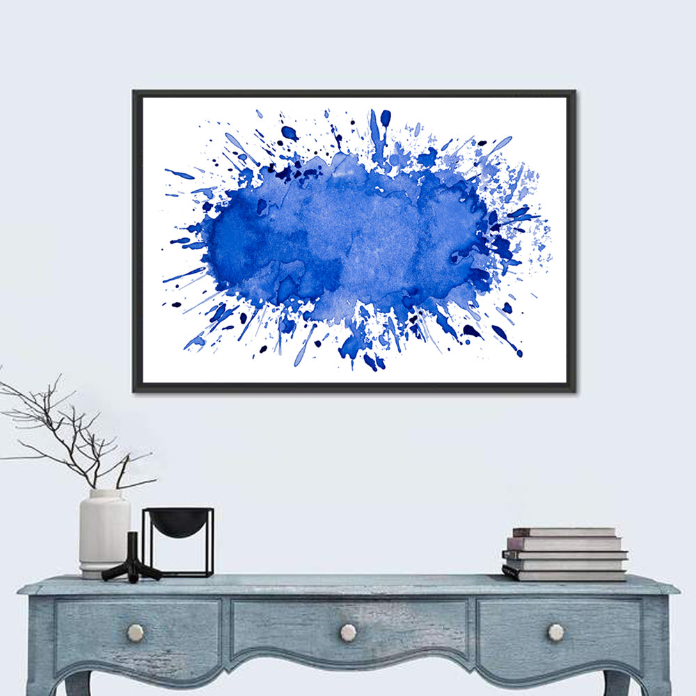 Blue Ink Splash Wall Art