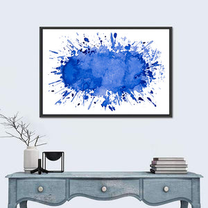 Blue Color Splash Wall Art