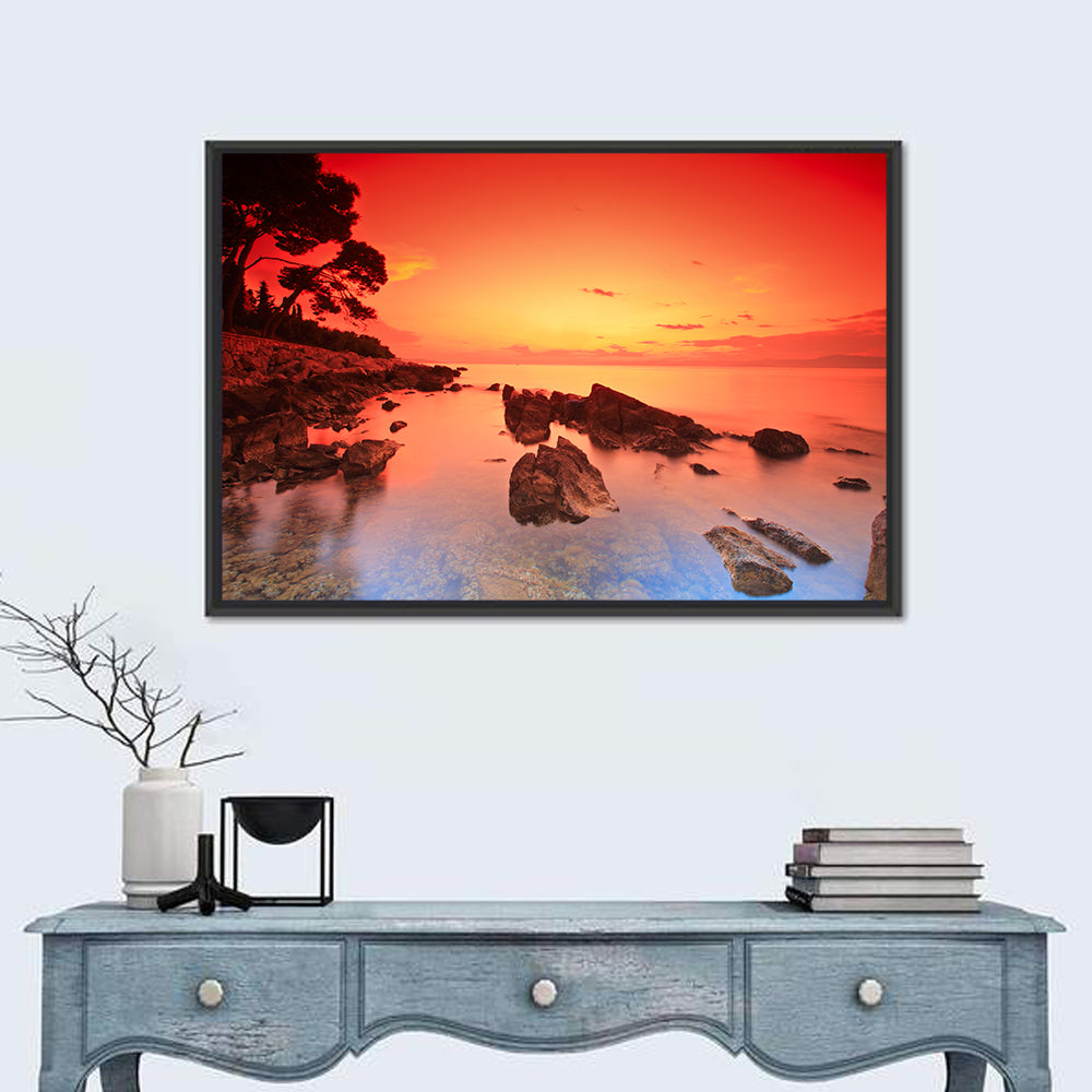 Brac Island Fiery Sunset Wall Art