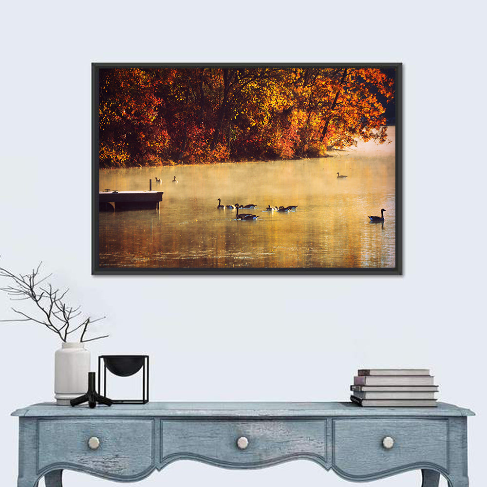Governor Dodge Misty Lake Wall Art in a room, landscape