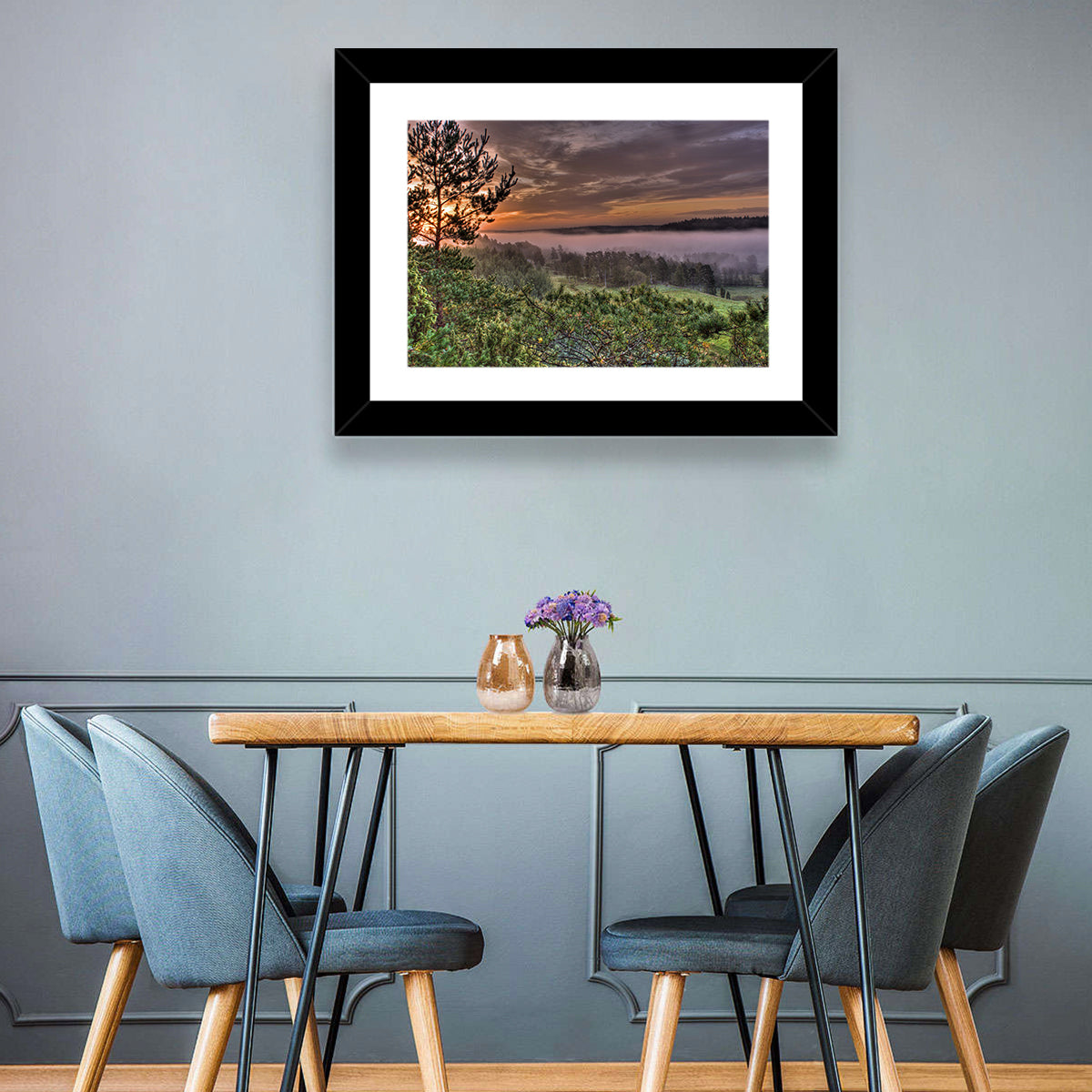 Misty Swedish Pine Valley Wall Art