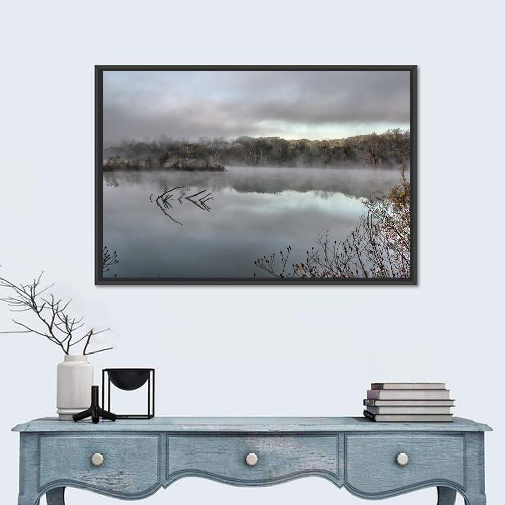 Millennium Park Lake Reflection Wall Art in a room, landscape