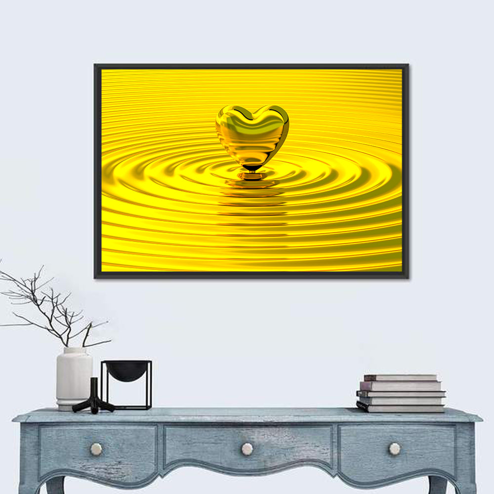 Golden Heart Ripples Wall Art