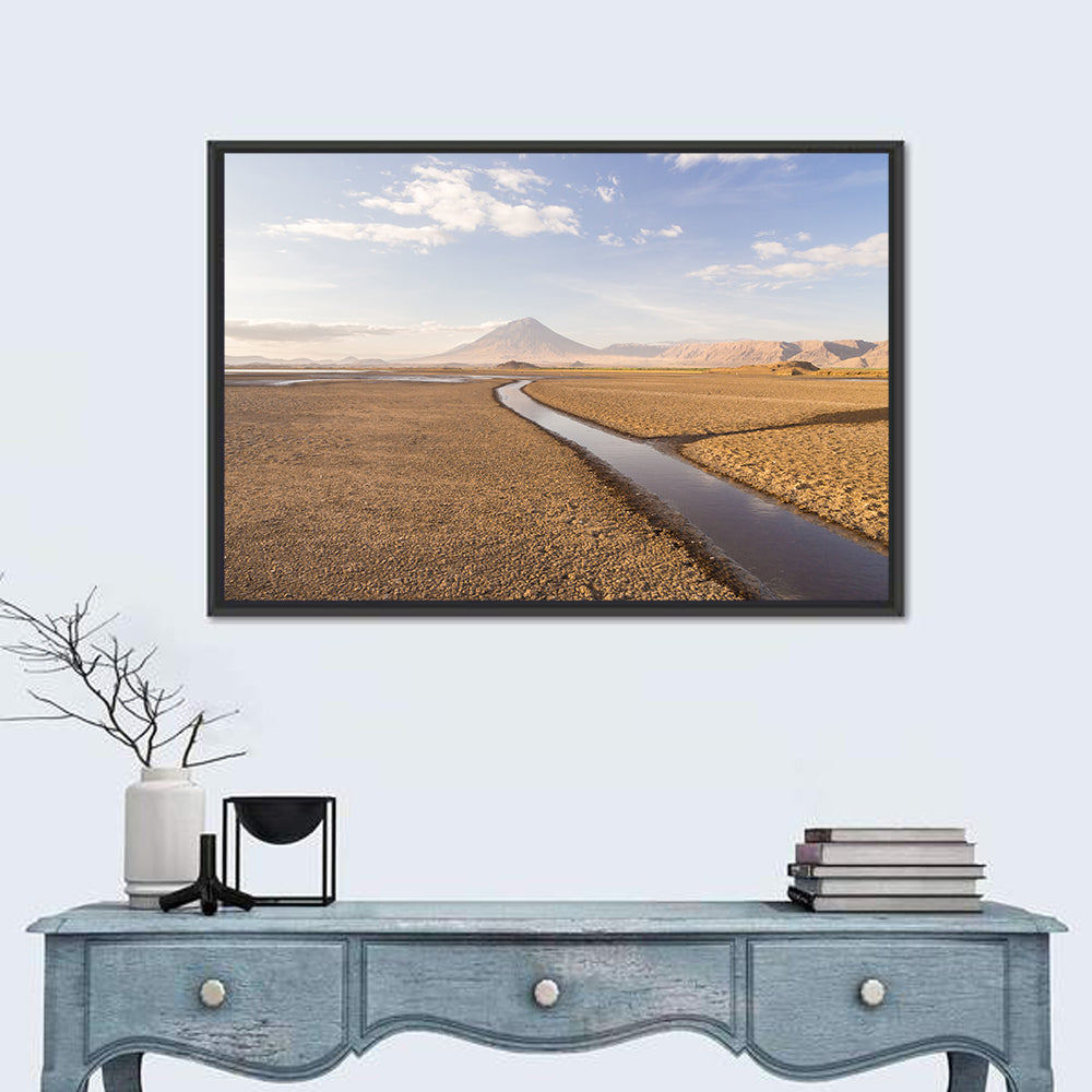Lake Natron with Ol Doinyo Lengai Wall Art in a room, landscape
