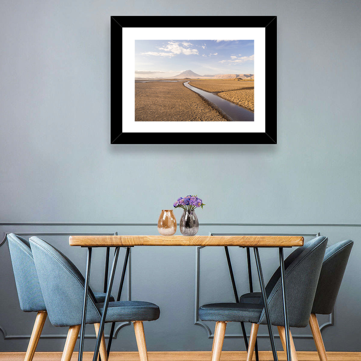Lake Natron with Ol Doinyo Lengai Wall Art in a room, landscape