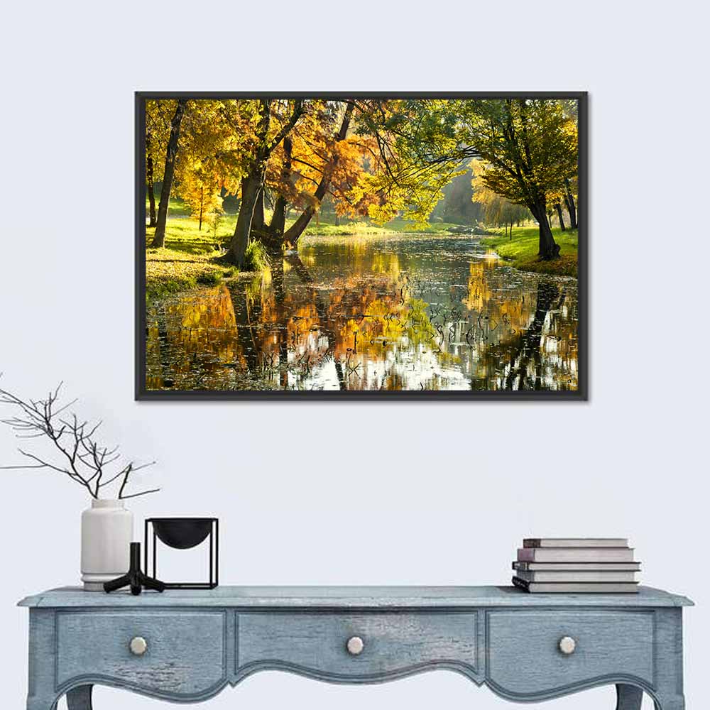 Autumn Canal Landscape Wall Art