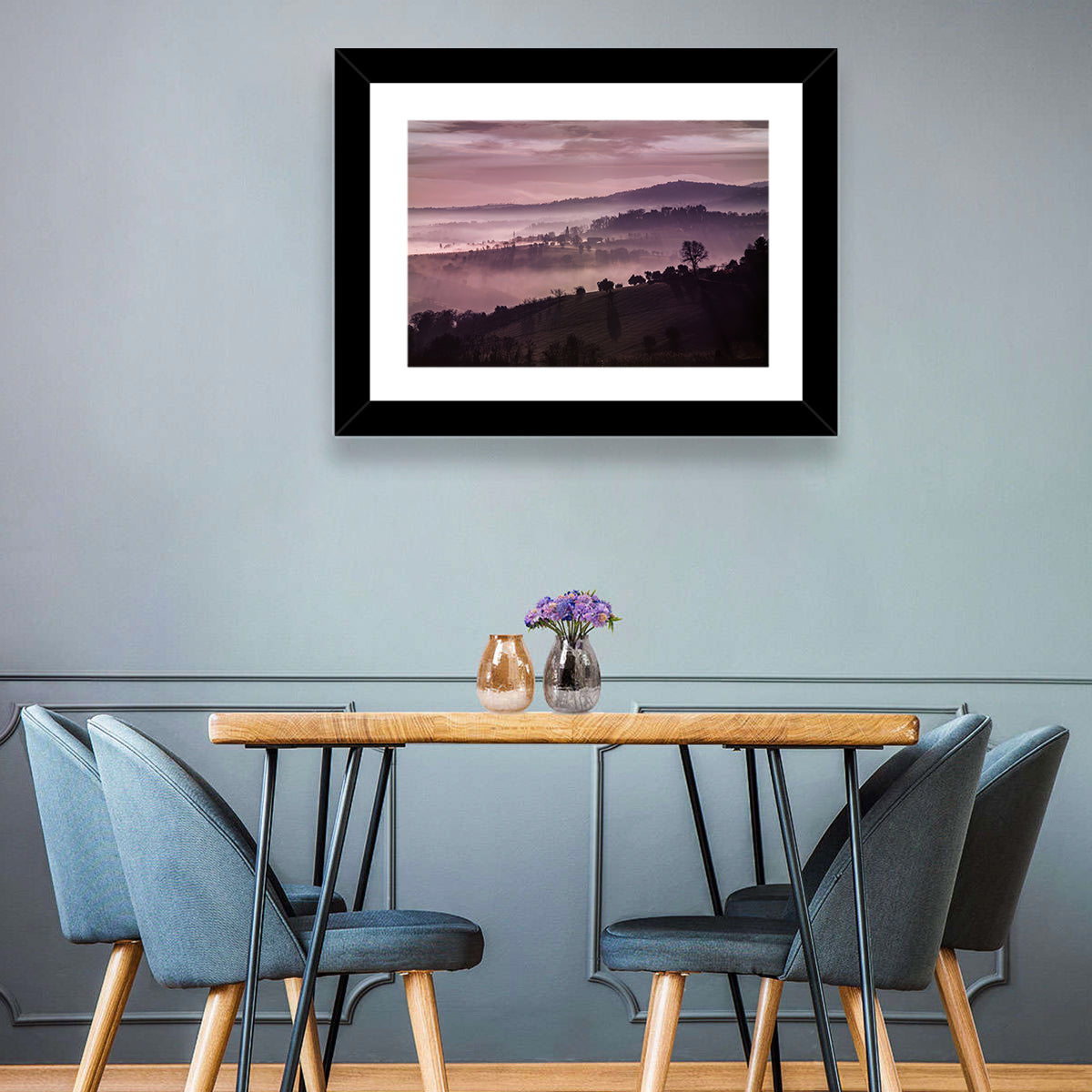 Misty Lavender Hills Wall Art