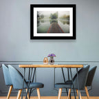 Wooden Pier on Foggy Lake Wall Art