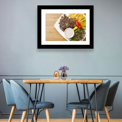 Beef with Fries Dish Wall Art